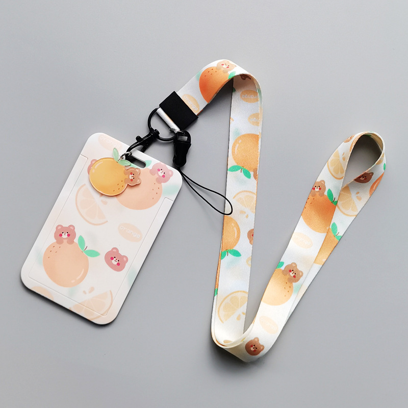 Hot Sale Fashion Fruit Avocado Strawberry Card Holder Custom Anti-Lost Campus Plastic Card Case Promotional Gift Phone Lanyards Image 3