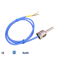 Baja tahan karat kustom 1/2 "NPT berulir RTD Sensor suhu kompatibel dengan untuk DS18B20 RTD PT100 PT1000 PVC PTFE