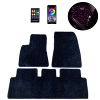 Tapis de sol de voiture LED Starlight, tapis en fibre optique, 4 pièces, pour décorer les tapis de voiture LED pour Tesla Model 3/Y