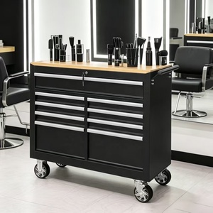 Carrito de Herramientas Rodante Multifuncional de Metal Resistente con 4 Ruedas y Cajones para Uso en Salones, Industrias y Talleres - Product Image 1