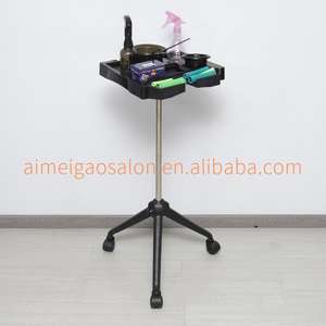 Muebles de salón profesional Carro de bandeja de herramientas de barbero de plástico de 3 ruedas para extensiones de cabello y pelucas para sala de estar y uso en hotel 1 - Product Image 4