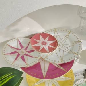 Plato de Porcelana China con Baño de Oro Ecológico de la Serie Lucky Star Compass, Diseño Europeo Occidental de Alta Gama y Lujo Ligero - Product Image 6