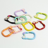 Anneau de chat en métal multicolore Fermoir à ressort Mousqueton Porte-clés Crochet Chaîne de chien Diy Bijoux Boucle Connecteur Fournitures