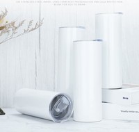 Gobelet en verre de sublimation à double isolation en acier inoxydable de 20oz avec couvercle et paille