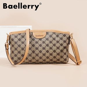 Sac bandoulière Baellerry gris à motif écossais, fermeture éclair, résistant à l'eau, usage quotidien - Product Image 1