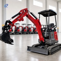 Mini-excavatrice micro 2 tonnes 1 tonne 3,5 tonnes, excavatrice sur chenilles, moteur Kubota, EPA EURO 5 CE, commande par joystick, pour ferme, jardin, maison
