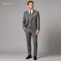 Costume d'affaires sur mesure 3 pièces pour homme, grande taille, en tissu peigné respirant, coupe ajustée avec pantalon à braguette zippée