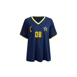 Nouveau été décontracté lettre impression T-Shirt femmes Patchwork col en v Shorts manches Football Jersey Y2K hauts amples Streetwear - Product Image 6