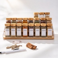 Bouteilles de stockage d'épices en verre de qualité alimentaire sans BPA, hermétiques, 120 ml, pour la cuisine, ensemble de 12 avec couvercles en bois