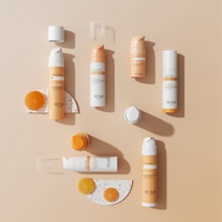Acceptation des commandes personnalisées, flacon distributeur de sérum, lotion, nettoyant visage, liquide, en plastique PP, cylindrique, sans air, 5 ml, 10 ml, 15 ml