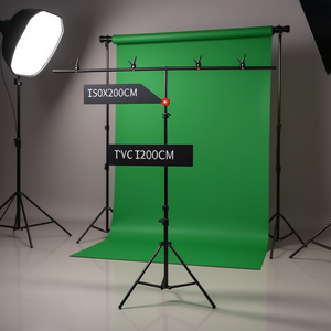 ขาตั้งฉากถ่ายภาพ Sh ขนาด 150x200 ซม. วัสดุ PVC รูปตัว T พร้อมระบบปรับระดับได้ สำหรับฉากหลังสตูดิโอถ่ายภาพแบบกรีนสกรีน - Product Image 2