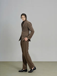 La mejor opción para ropa de invierno informal para hombres, pantalones de lana en espiga, servicios ODM clásicos, patrón recto hecho en Vietnam - Product Image 3