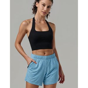 FOXA Pantalones cortos deportivos para mujer, entrepierna de 5 pulgadas, ligeros, atléticos, informales, con bolsillos con cremallera, de secado rápido, transpirables - Product Image 4