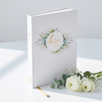 Ensemble de livres de vœux de mariage personnalisés pour lui et pour elle, reliure cousue, impression à bord doré