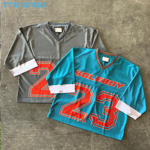 T-<span class=keywords><strong>shirt</strong></span> Homme Streetwear Personnalisé 100% Polyester Maille Oversize Coupe Boxy Crop Top Maillot de Hockey sur Glace Football T-<span class=keywords><strong>shirt</strong></span> Homme - Product Image 1