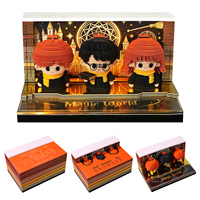 Bloc-notes 3D Magic World, Calendrier 2027, Trio de Magiciens, Sculpture en Papier, Bloc de Notes Équipe Magique, Lumière LED, Décoration de Bureau Créative, Cadeau