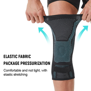 Genouillère de sport à double compression avec sangle rotulienne, genouillère professionnelle à ressort avec stabilisateurs latéraux - Product Image 4