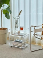 Table d'appoint moderne en plexiglas acrylique pour chambre à coucher ou salon Table basse de chevet pour hôtels ou appartements