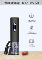 Gadget électronique intelligent pour la maison et la cuisine Ouvre-bouteille sans fil Ensemble de tire-bouchon électrique pour le vin rouge
