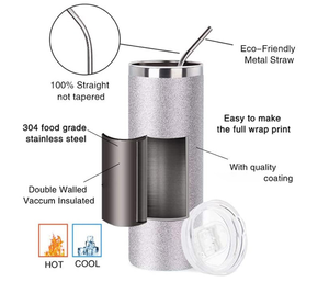 Nuevo Estilo, Botella de Agua Aislada de Doble Pared con Brillo Personalizable, Vasos Delgados de Acero Inoxidable para Vino - Product Image 3