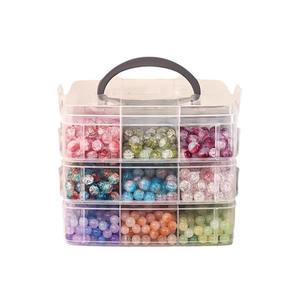 Clear Stackable Bead <b>Storage</b> <b>Box</b> <b>With</b> <b>Lid</b> 18 30 Grids Desktop Organizer For Loose Beads Jewelry Accessories - Product Image 3
