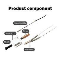 Hotend durci pour T1/T1 Pro 0.4MM Kit d'extrudeuse de tête d'impression pour le remplacement d'accessoires d'imprimante Flsun