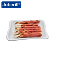 Friandises à mâcher pour chiens en bâtonnets roulés bicolores de qualité supérieure avec pâte de canard, riches en protéines, pour l'hygiène dentaire