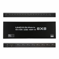 Matrice numérique 8x8 Hardrock Metal Black, entrée/sortie 4K60 HDCP2.2, télécommande RS232, Plug & Play, FCC CE ROHs, garantie 1 an