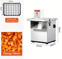 Cortadora de Verduras y Patatas Comercial Compacta Henan, Motor de 6.2 kg, 220V, Bajo Ruido, para Pequeños Bistrós, Camiones de Comida, Procesamiento de Frutas