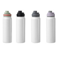 Fiole thermique de sport en acier inoxydable bouteille d'eau isolée sous vide Sublimation de qualité alimentaire sûre garder au chaud fonction tasse sous vide