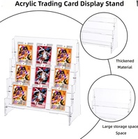 Présentoir à cartes sportives en acrylique à 3 niveaux, support portable transparent pour cartes de vœux et organisateur de cartes sportives pour salons professionnels