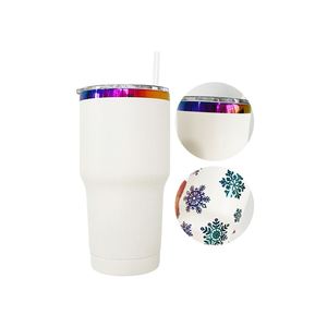 Vasos Personalizados con Logotipo, Recubrimiento en Polvo, 30 oz, Holográficos, Arcoíris, con Pajita de Color, Estilo 2024 - Product Image 3