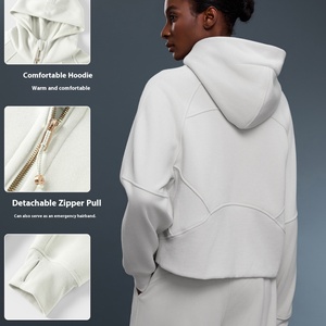 Suéter Cárdigan con Capucha para Mujer, Ligero, Cortavientos, Forrado de Felpa, para Otoño e Invierno, Estilo Deportivo Informal, Holgado y Combinable - Product Image 2