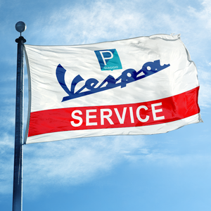 Bandera de Servicio <span class=keywords><strong>Vespa</strong></span> de 3x5 pies, Bandera de Poliéster de Doble Cara para Exteriores, Decoración para Garaje, <span class=keywords><strong>Taller</strong></span>, Motocicleta o Scooter - Product Image 1