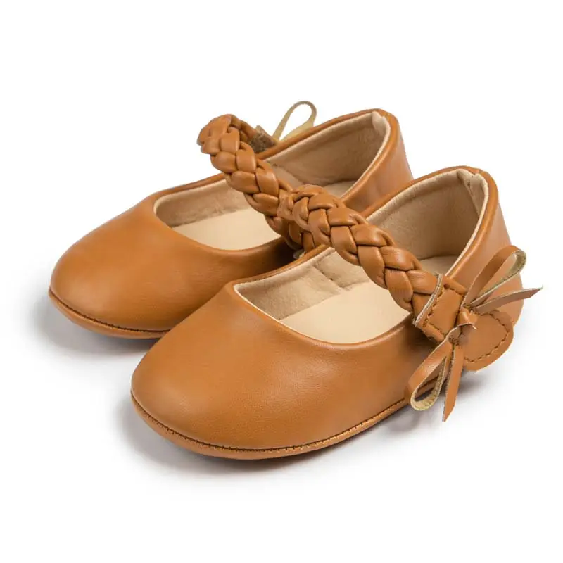 Mới bé gái giày cô gái cô gái cổ điển Bowknot cao su duy nhất chống trượt PU trẻ sơ sinh ăn mặc Giày đầu tiên Walker Toddler bé Giày BGTK-038