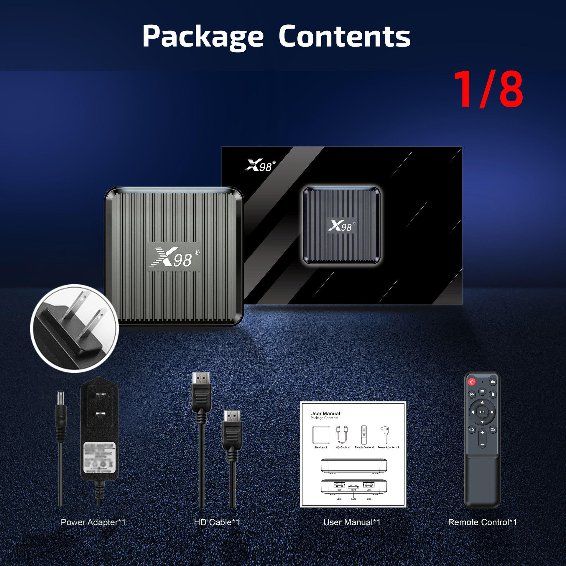 1/8 regulación estadounidense - enchufe estadounidense