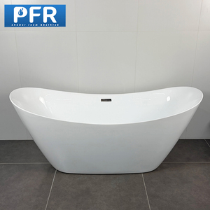 Bañera Ovalada <span class=keywords><strong>de</strong></span> Acrílico Blanca, Resistente, Independiente, Moderna y Ecológica con Desagüe, <span class=keywords><strong>Venta</strong></span> Directa <span class=keywords><strong>de</strong></span> Fábrica - Product Image 2