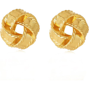 Orecchini a Nodo Placcati in Oro 14k per Donne, Orecchini alla Moda in Oro e Argento - Product Image 1