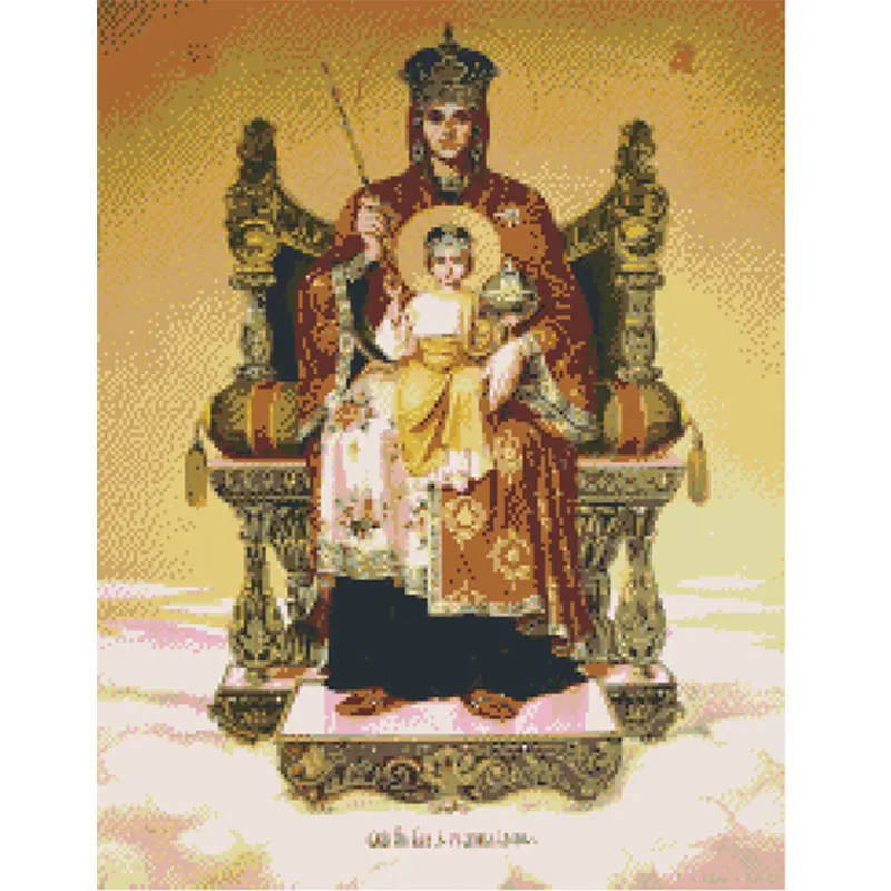 Crafts HUACAN Cross Stitch Embroidery Icon Thread Painting DIY Needlework Kits 14CT Religion portrait Home Decoration Embroidery