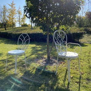 Ensemble <span class=keywords><strong>table</strong></span> et chaises de jardin rustiques en fer forgé, style campagne française, blanc et vert, <span class=keywords><strong>table</strong></span> ronde et chaises pour jardin, cour, <span class=keywords><strong>balcon</strong></span>, salon - Product Image 2