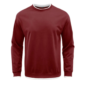 Pull-over à col rond en polyester respirant confortable et pur de couleur unie personnalisée T-shirt à capuche à manches longues - Product Image 4