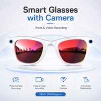 Lunettes Intelligentes IA W610T avec Caméra 8MP, Contrôle Tactile, Chargement Magnétique, Étanchéité IP66, Lecteur de Musique, Batterie 290mAh pour Appels et Wi-Fi