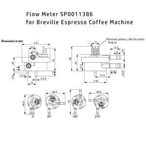 Débitmètre pour <span class=keywords><strong>machine</strong></span> <span class=keywords><strong>à</strong></span> <span class=keywords><strong>café</strong></span>, pièces de rechange pour <span class=keywords><strong>machine</strong></span> <span class=keywords><strong>à</strong></span> expresso, compatible avec les modèles Breville <span class=keywords><strong>Sage</strong></span> <span class=keywords><strong>Barista</strong></span> <span class=keywords><strong>Express</strong></span> 875/870/878/876/880 - Product Image 3