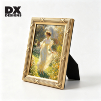 Cadre photo vintage orné en plastique ABS DX Designs, finition or brossé, 4x6, 5x7, 8x10 pouces, pour table ou mur, décoration intérieure, cadeau