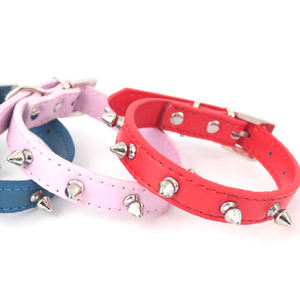 Modern 1.5*35CM PU <b>Spiked</b> Dog <b>Collar</b> Durable Soft Fashionable Western Style Features Solid Rivet Lighted for Training Purpose - Product Image 5