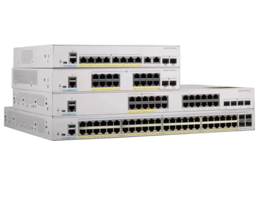 C1000-24FP-4G-L serie C1000 switch 24x 10/100/1000 Ethernet PoE + porte e 370W PoE budget, uplink 4x1G SFP