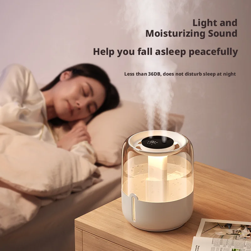 Intelligent Digital Display Aromatherapy Humidifier Humidistat Plastic Large Capacity 3 Spray Modes Natural Atomizing USB