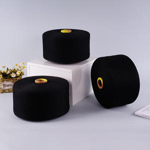 Filato di Cotone Riciclato Nero 4-32 all'Ingrosso, Filato Pettinato per Asciugamani, Filato per Tessitura e Maglieria Tinto con Motivi - Product Image 1