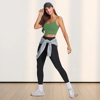 QUANRAN V-Rücken Drahtloser Workout Gepolsterter Yoga-Camisole Crop-Top Verstellbarer Longline Sport-BH für Damen