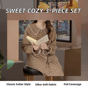 Women Korean Version Sweet Loose <b>Small</b> Fresh Summer Spring Autumn Long Sleeve Trousers Casual Home Wear One-piece Set - Product Image 2
